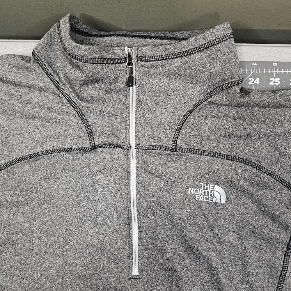 The North Face 1/4 Zip Pullover XL Gray Jersey Knit Mock Neck Base Layer Outdoor